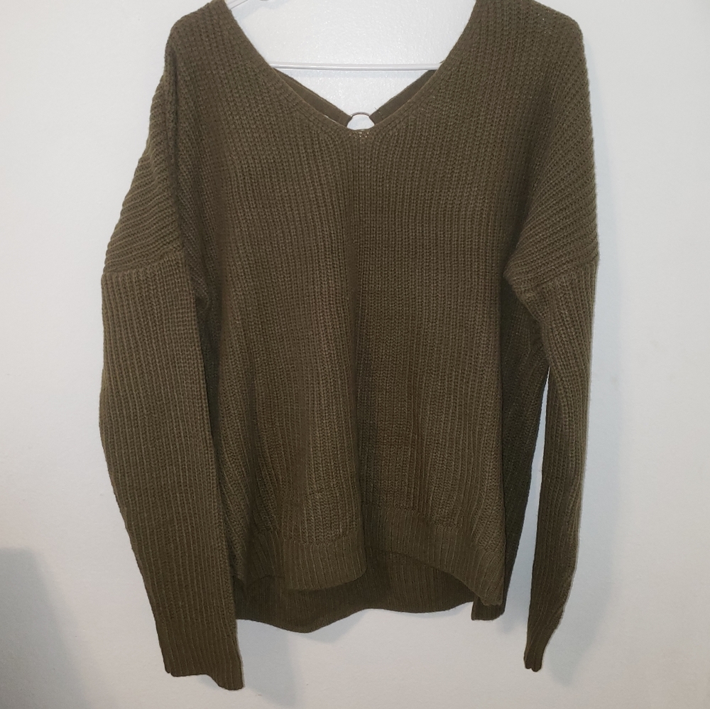 Green V Neck Sweater